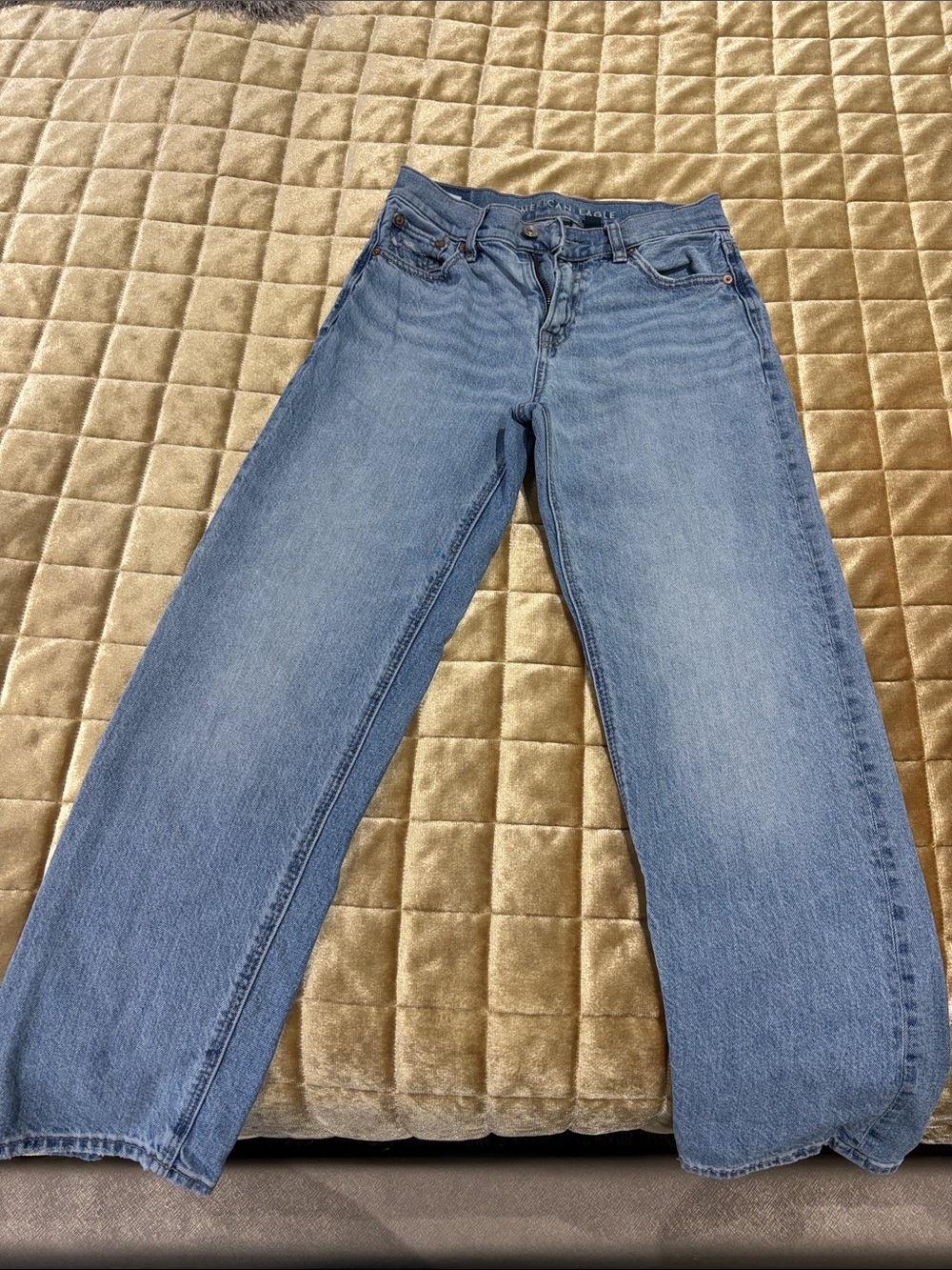 American Apparel Light Blue Straight-Leg Women's Jeans